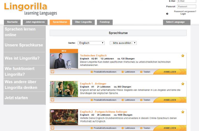Sprachen online lernen mit Videos über Lingorilla.com